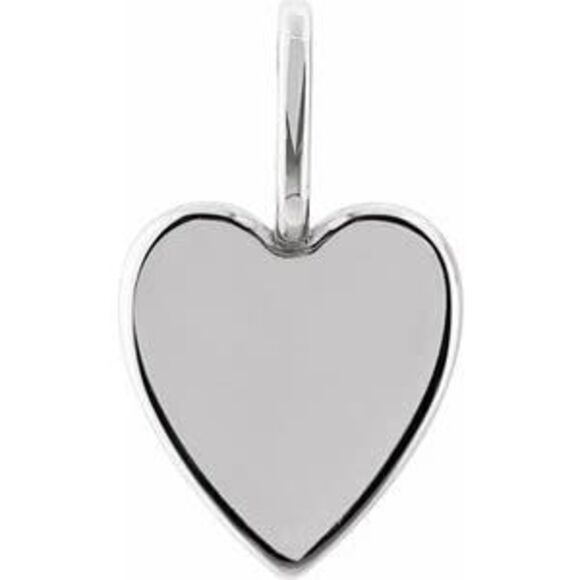 Kazi Luxury 14K White Gold Engravable Heart Pendant
